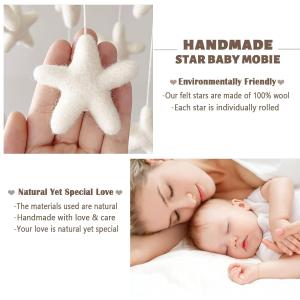 White Star Felt Baby Moblie For Crib Nursery Decorations Accept Custom Color And
