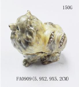 Wholesale dog shape gold plated trinket box metal jewelry boxes small dog  jewelry boxes from china suppliers