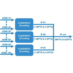 H 265 HEVC Video Encoder , 4 CH 8 CH 12 CH HDMI 4k Hevc Encoder COL5112HE
