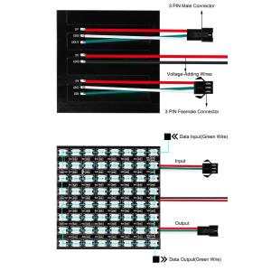 WS2812B Flexible LED Matrix Panels 8x8 Full Color 1000cd/M2 Brightness