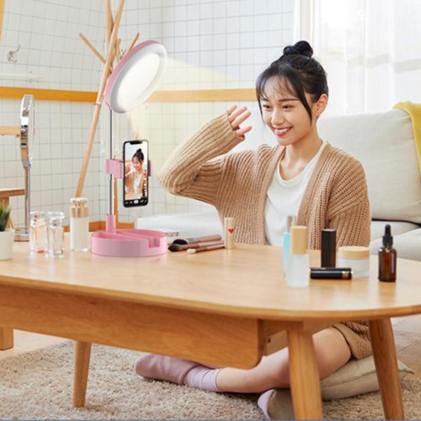 180 Degree 6000K Makeup Ring Light With Phone Holder