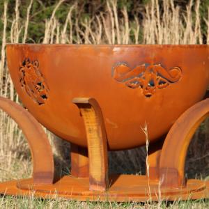 China Corten Steel Fire Pit Laser Cut Animal Fire Pit Camping Wood Burning Bonfire on sale