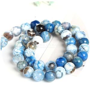Polished Smooth Round Shape Loose Bead Strands Different Ice Agate For Jewelry