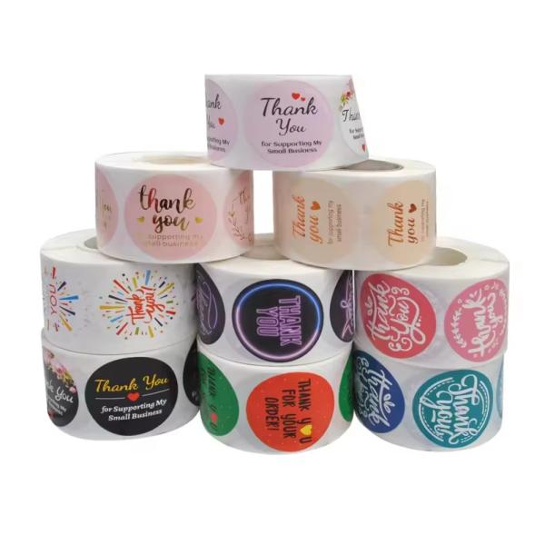 Custom Printed Round Plastic Synthetic Paper Labels Vinyl Adhesive Waterproof