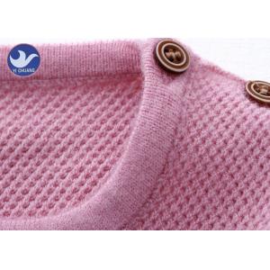 Shoulder Buttons Closure Girls Pullover Sweaters High - Low Trumpet Sleeves