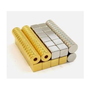 Strong Permanent Sintered NdFeB Gold Plated Magnets N40