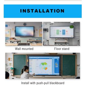 Qtenboard Factory Price 55 65 75 86 105 Inch Touch Screen Interactive Flat Panel
