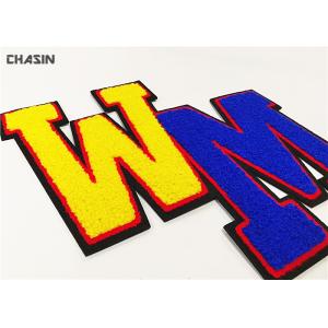 Chenille Alphabet Sewn Patches , Custom Chenille Patches No Minimum