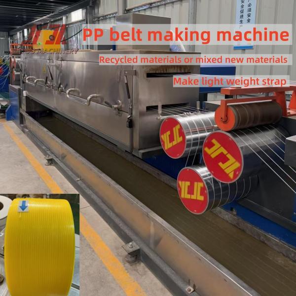 Quality PLC Control System PP Plastic Packing Strap Belt Making Machine With Adjustment Mould 5-19mm Width for sale