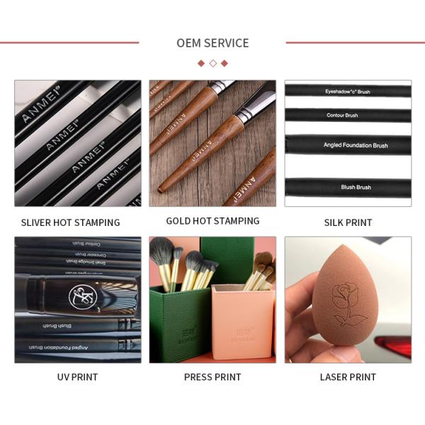 OEM Animal Hair Make Up Brushes With PU Bag Two Color