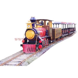 Amusement Park Train Rides Fiberglass Material Customized Track Length