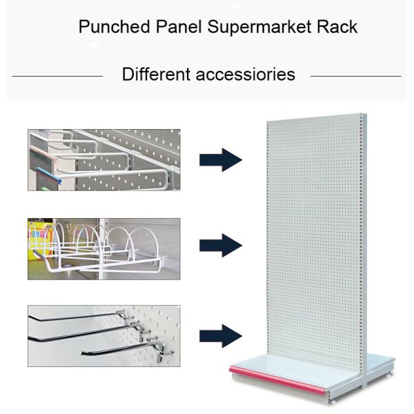 Wall Mounted Supermarket Display Shelving Single Sided Gondola Shelving Waterproof