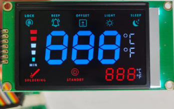 Customized VA LCD Display with Blue Digits 7 Segment Screen and 0-+50℃ Operating