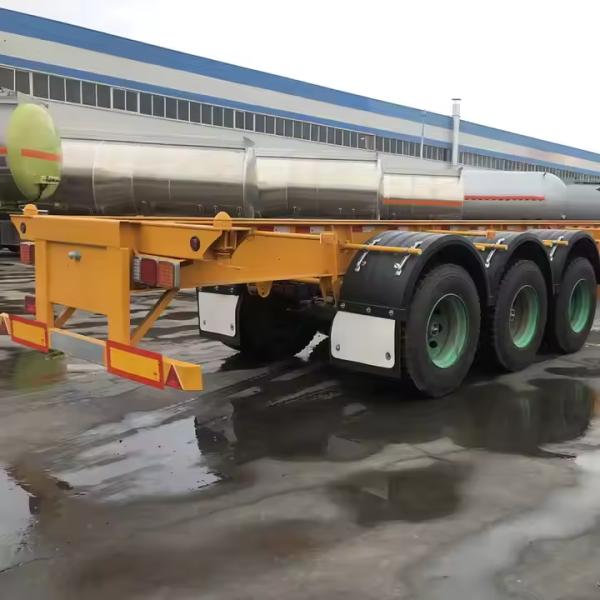 CIMC 3 Axles 12 Units Tires 12400*2480*1560mm Mechanical Or Air Suspension 60T Payload Skeletal Trailer