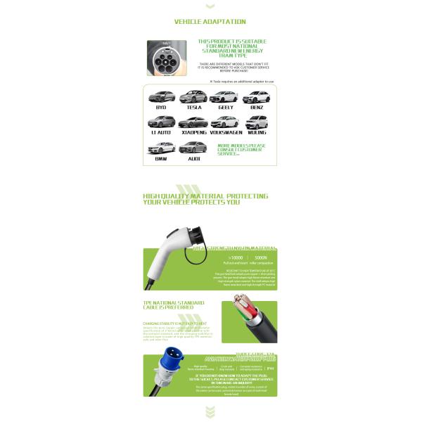 Temperature Protection Prophylactic E-Mingze 32A/7kW Portable Electric Car Charger Home Fast Charging Station GBT Color