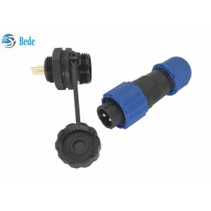 Ip68 Waterproof Power Cable Connector , 2 Pin M13 Panel Mounting Connector