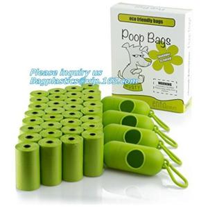 Customized Compostable Green Dog Poop Bag, biodegradable and compostable zero