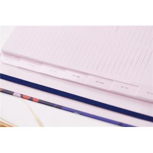 Cute Hardcover Spiral Planner Golden Wire Binding With Stickers / Pocket Folder