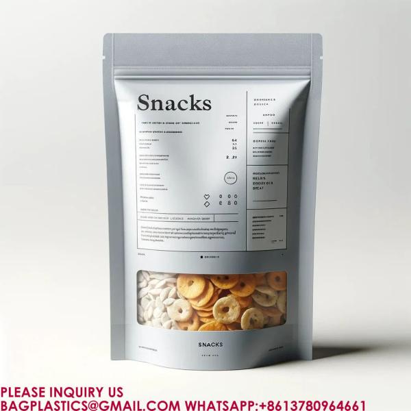 Packaging Zip Resealable Stand Up Pouch Food Packing Candy Biscuit Nut Aluminum Foil Bag
