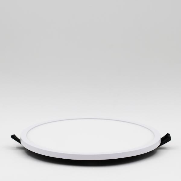 White Ultra Slim LED Panel Light 225mm 3000K Round Recessed 90 Lm/W Lumen
