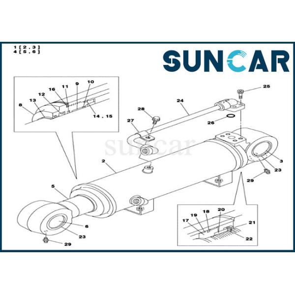 LZ00457 Dozer Blade Cylinder Repair Sealing Kit Fits CASE CX135SR Mechanical
