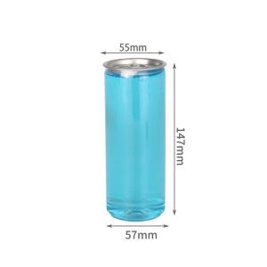 600ml PET Clear Plastic Soda Cans Round Disposable Pop Can Impact Resistant