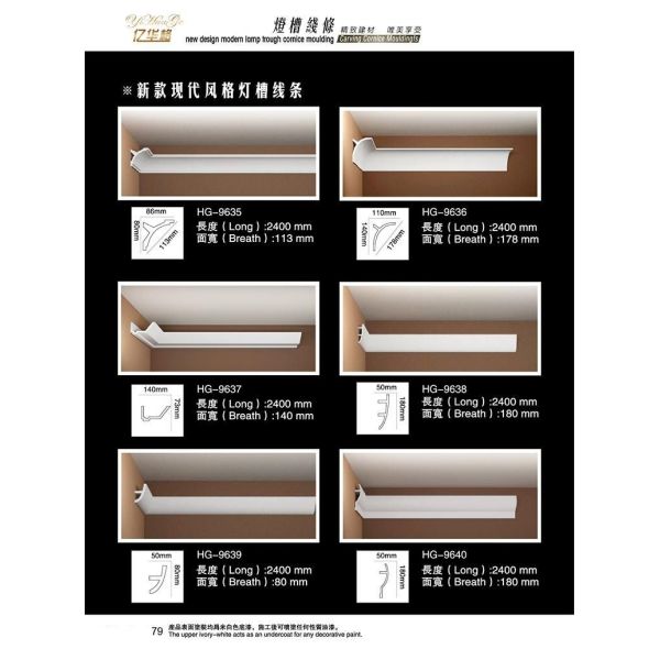 Customized Skirting Polyurethane Ceiling Cornice Mold Decorative PU Crown Moulding 2025 Polyurethane Architectural