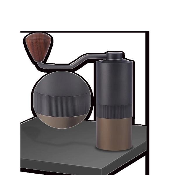 Custom Logo Hand Held Coffee Grinder Portable Camping Solid Wood Handle