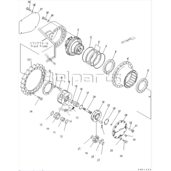 Belparts PC200-7 PC200LC-7 PC220-7 Excavator 20Y-27-00450 Travel Device Final Drive Floating Seal
