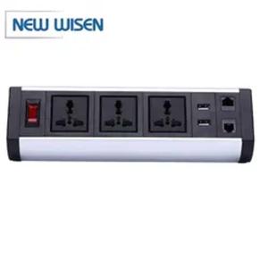 Desk Edge Table Mount Power Strip Electric Socket Power Station 10A