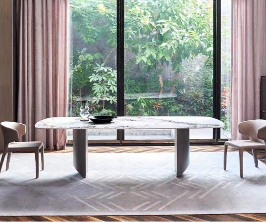 Modern Luxury Rectangular Marble Dining Table Set Italian Design for Dining Table and Chair Set Home Furniture