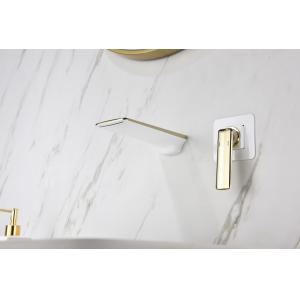 Wall Mounted Bathroom Waterfall Basin Faucet 2 Hole 1 Handle
