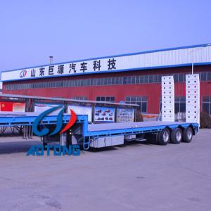 Max Payload 120 Tons Tri-axles Heavy Duty Lowbed Semi Trailer with Ramp and Side