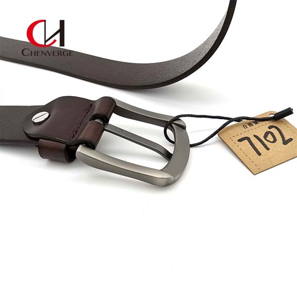 Matte Authentic Genuine Leather Belt Practical Reddish Brown Color