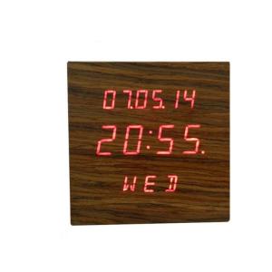 Digital LED Wooden Clock with Calendar, Radio, Bluetooth and Loudspeaker