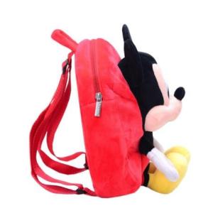 12 Inch Red Mickey Mouse Backpack For Toddler With Soft Plush Fabric Size