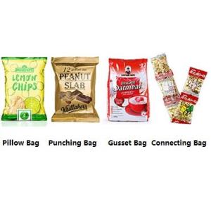 Puffed Food Pillow Bag Packing Machine Vertical 50g 100g Automatic