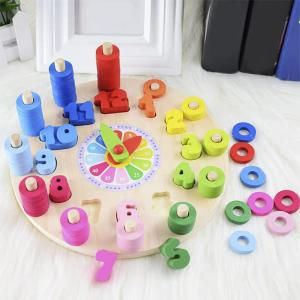 Geometry Clock Wooden Puzzle Numbers Montessori Counting Toy