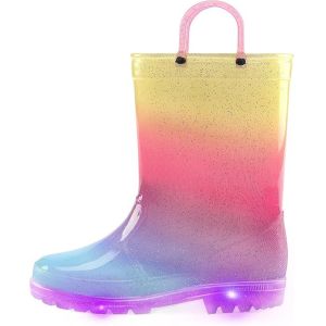 China Functional Pvc Light Up Kids Rain Boots With Handles OEM Logo Size on sale