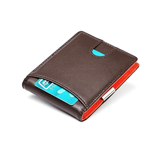 Package Weight 0.1kg Custom Bifold Genuine Leather Wallet with Money Clip and Slots