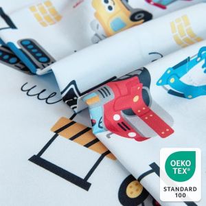 Engineering Car Sheets with Deep Pockets, Wrinkle-Free, Cozy Soft Cartoon Print