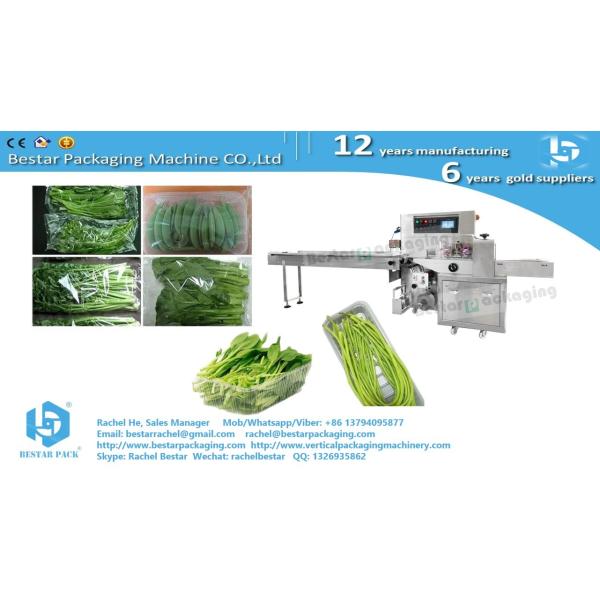 Vegetable tray wrapping machine, vegetable workshop actual case