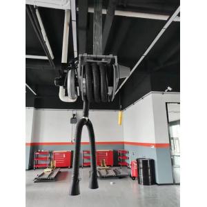 Spring Drived Vehicle Exhaust Extracting Hose Reel Fixed On Wall With Dual Pipes