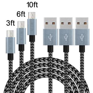 Nylon Braided USB Charger Cable 3ft Sync Data Cable Charger Cord For Android