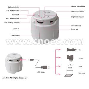 WIFI 12X-65X Handheld Digital Microscope For iPhone / iPad / PC / Android A34