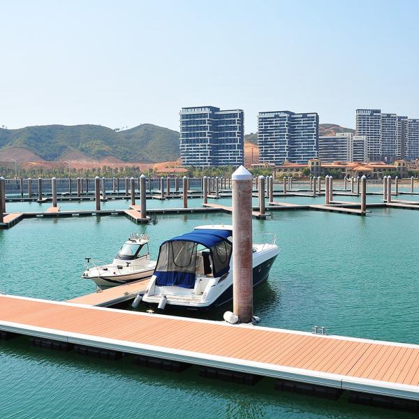 Quality Durable Aluminum Alloy Floating Dock With Mooring Cleats And WPC Decking And LLDPE Floats Marina Floating Pontoon for sale