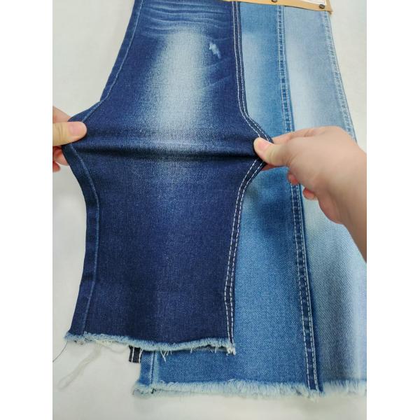 Shrink Resistant 3/1 Right Twill Dark Indigo High Stretch Denim Fabric 10oz For Jeans