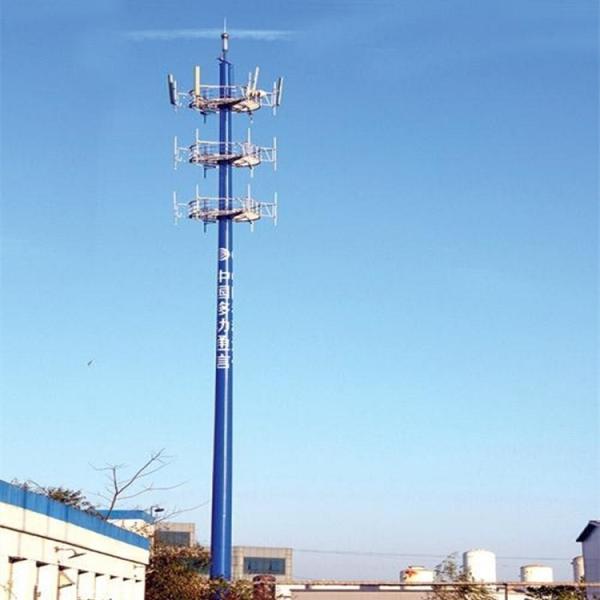4g Cell Phone Telecom Bts Monopole Steel Tower Self Supporting Single Pole Radio