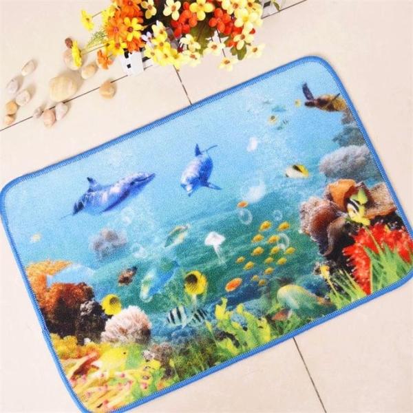 Quality Front Door Entrance Mats Nylon Material Colorful Fish Printed Pattern for sale