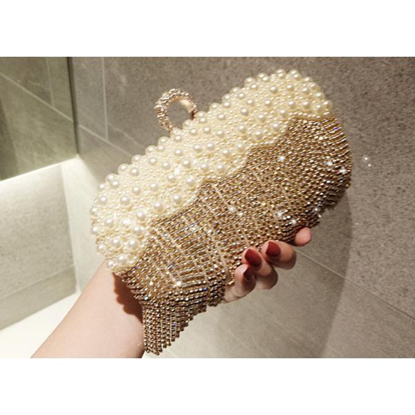 Girl's dinner clutch shiny diamond combo lightweight style evening bag